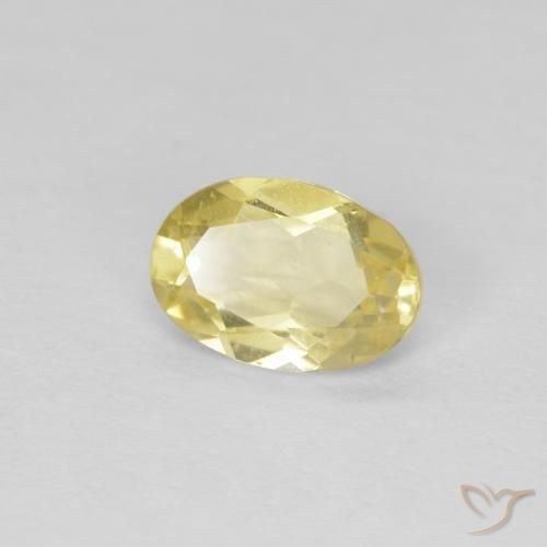 Béryl Jaune Dijon très clair naturelle ovale, 0.64 ct, VS
