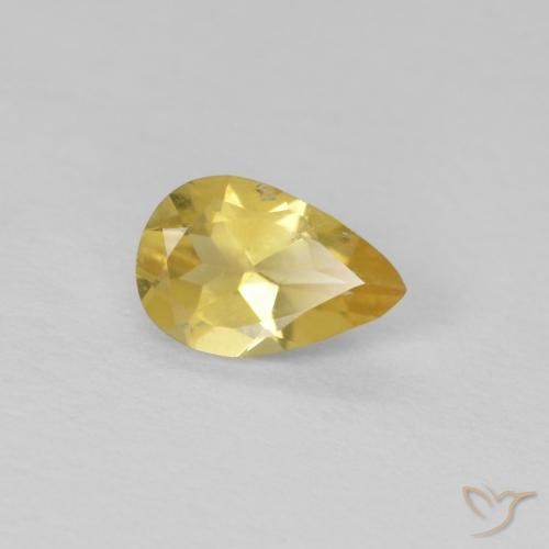 0.50ct Naturel Orange Doré Béryl, En forme de poire, VS