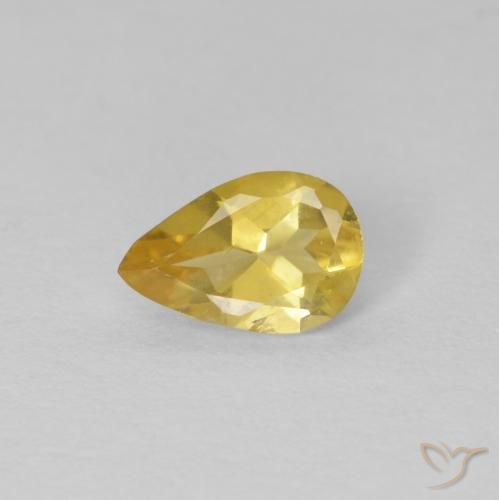 Béryl Orange Doré naturelle En forme de poire, 0.50 ct, VS
