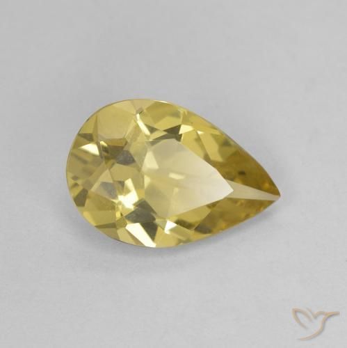 Béryl Jaune doré léger naturelle En forme de poire, 0.99 ct, VVS