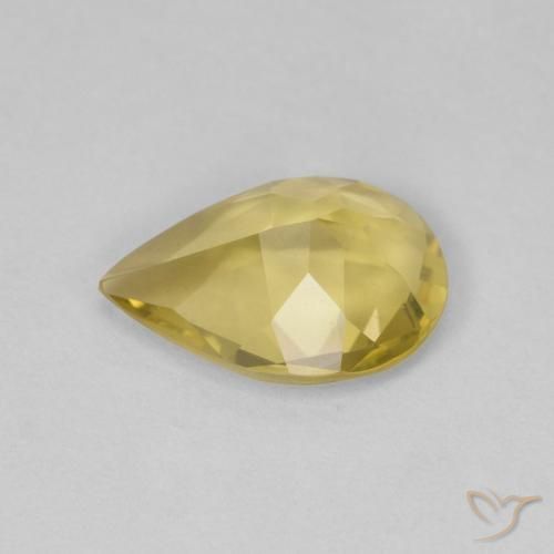 Béryl Jaune doré léger naturelle En forme de poire, 0.99 ct, VVS
