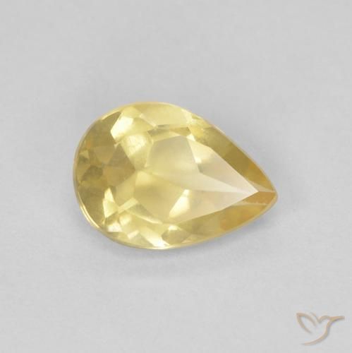 0.97ct Naturel Doré léger Béryl, En forme de poire, VVS