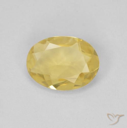 Béryl Jaune doré léger naturelle ovale, 0.85 ct, VVS