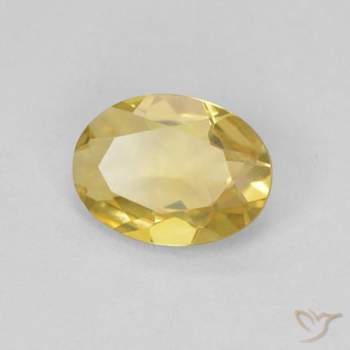 Béryl Jaune doré léger naturelle ovale, 0.97 ct, VVS