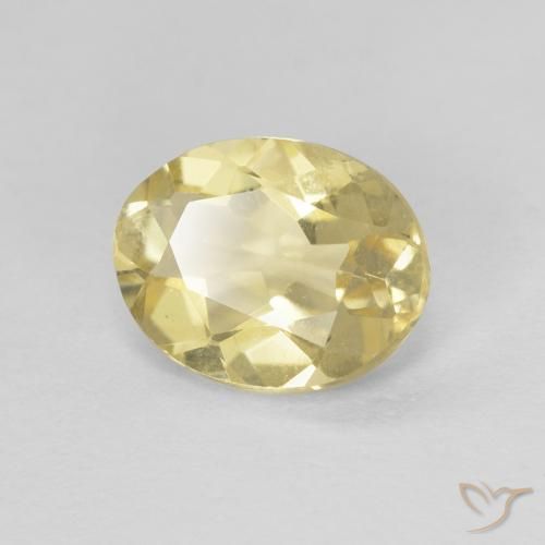 Béryl Jaune Dijon très clair naturelle ovale, 1.45 ct, VVS