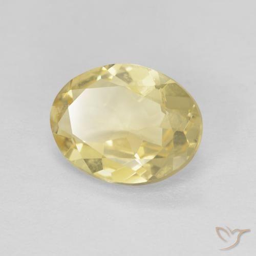 Béryl Jaune clair naturelle ovale, 1.40 ct, VVS