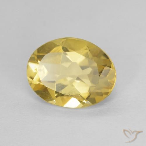 Béryl Jaune clair naturelle ovale, 1.62 ct, VVS