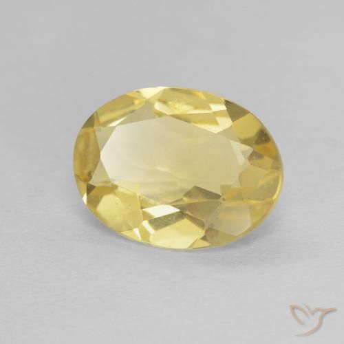 Béryl Jaune clair naturelle ovale, 1.42 ct, VVS
