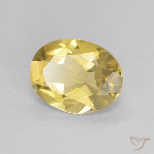 Béryl Jaune doré léger naturelle ovale, 1.60 ct, VVS