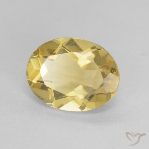 Béryl Jaune clair naturelle ovale, 1.75 ct, VVS