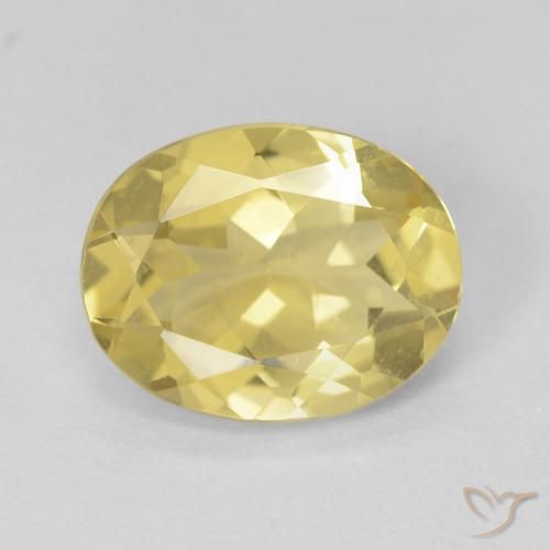 Béryl Jaune terreux léger naturelle ovale, 2.08 ct, VVS