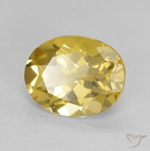 Béryl Jaune clair naturelle ovale, 2.22 ct, VVS