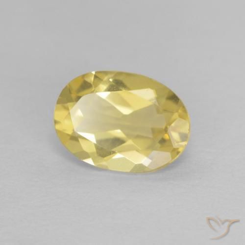 Béryl Jaune pâle naturelle ovale, 0.63 ct, VVS