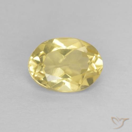 0.82ct Naturel Jaune Dijon très clair Béryl, ovale, VVS