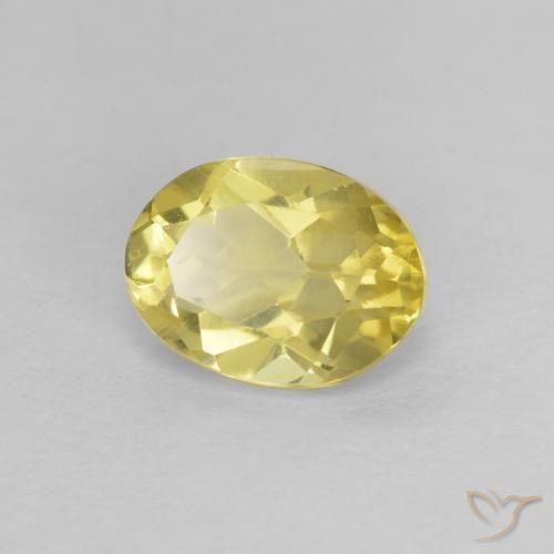 Béryl Jaune Dijon très clair naturelle ovale, 0.82 ct, VVS