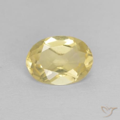 Béryl Jaune clair naturelle ovale, 0.67 ct, VVS