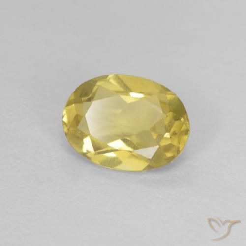 Béryl Jaune moyen naturelle ovale, 0.62 ct, VVS