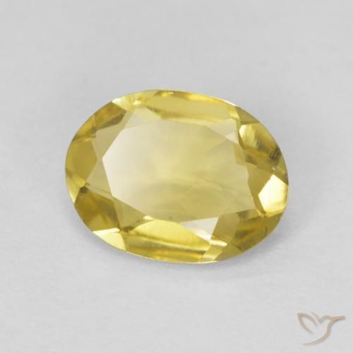 Béryl Jaune pâle naturelle ovale, 0.88 ct, VVS