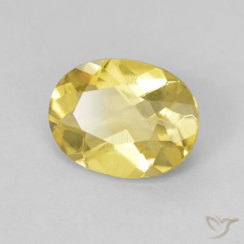 Béryl Jaune pâle naturelle ovale, 0.99 ct, VVS