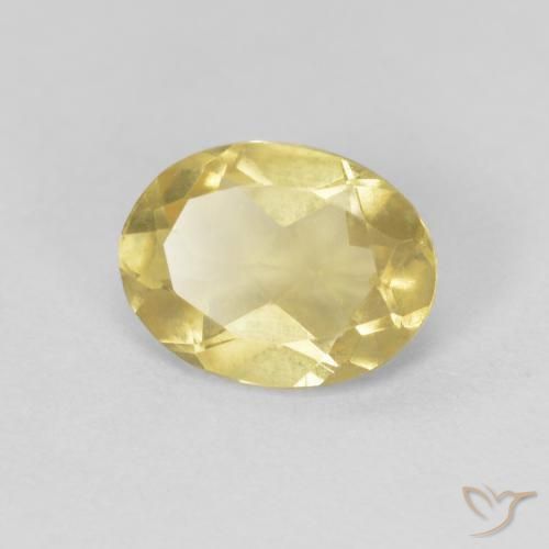 Béryl Jaune doré léger naturelle ovale, 1.02 ct, VVS-VS