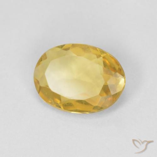 Béryl Jaune foncé naturelle ovale, 0.94 ct, VVS-VS