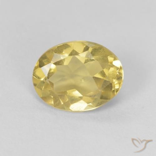 1.12ct Naturel Medium Light-Yellow Béryl, ovale, VVS-VS