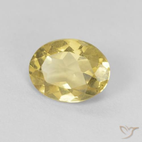Béryl Medium Light-Yellow naturelle ovale, 1.12 ct, VVS-VS