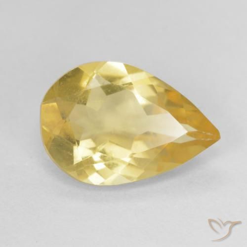 Béryl Jaune miel naturelle En forme de poire, 1.39 ct, VVS-VS