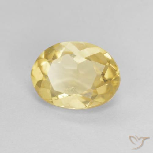Béryl Jaune doré léger naturelle ovale, 1.15 ct, VVS-VS