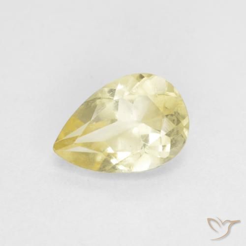 0.66ct Naturel Jaune terreux léger Béryl, En forme de poire, VVS-VS