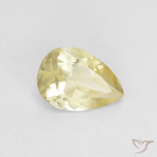 Béryl Jaune terreux léger naturelle En forme de poire, 0.66 ct, VVS-VS