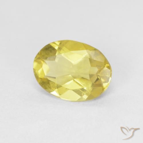 Béryl Jaune bourdon léger naturelle ovale, 0.99 ct, VVS-VS