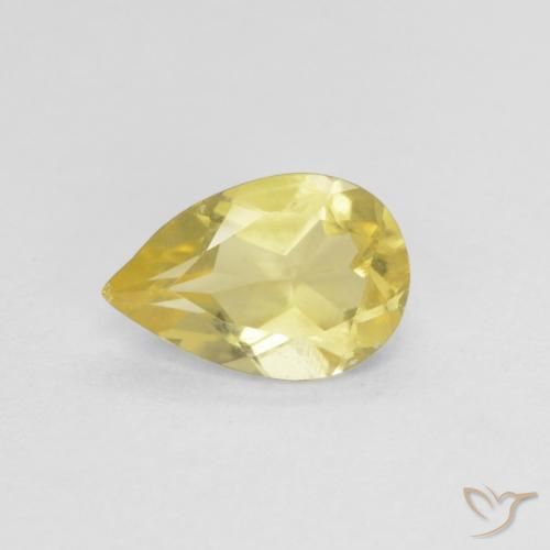 0.77ct Naturel Jaune terreux léger Béryl, En forme de poire, VVS-VS