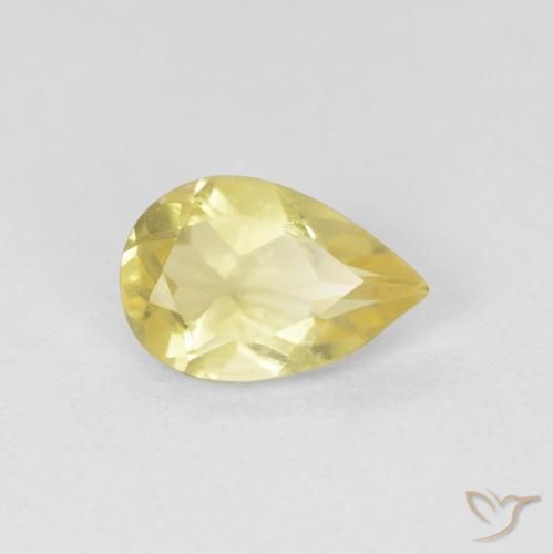 Béryl Jaune terreux léger naturelle En forme de poire, 0.77 ct, VVS-VS
