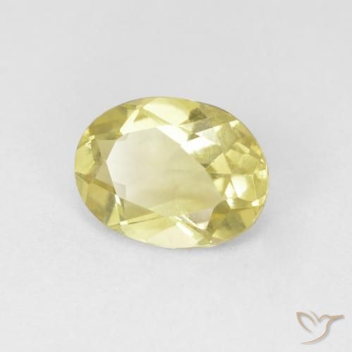 Béryl Jaune clair naturelle ovale, 1.11 ct, VVS-VS