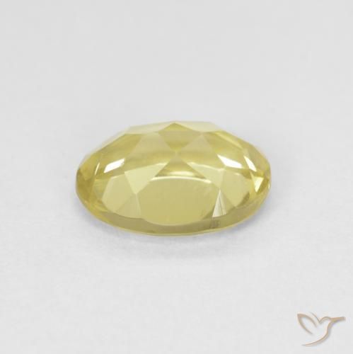 Béryl Jaune clair naturelle ovale, 1.11 ct, VVS-VS
