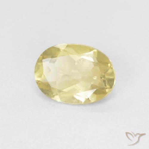 Béryl Jaune terreux léger naturelle ovale, 0.91 ct, VVS-VS