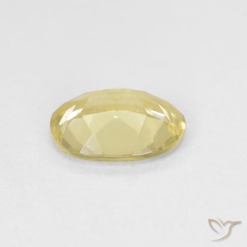 Béryl Jaune terreux léger naturelle ovale, 0.91 ct, VVS-VS
