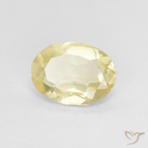 Béryl Jaune clair naturelle ovale, 1.01 ct, VVS-VS