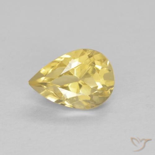 0.73ct Naturel Jaune clair Béryl, En forme de poire, VVS-VS