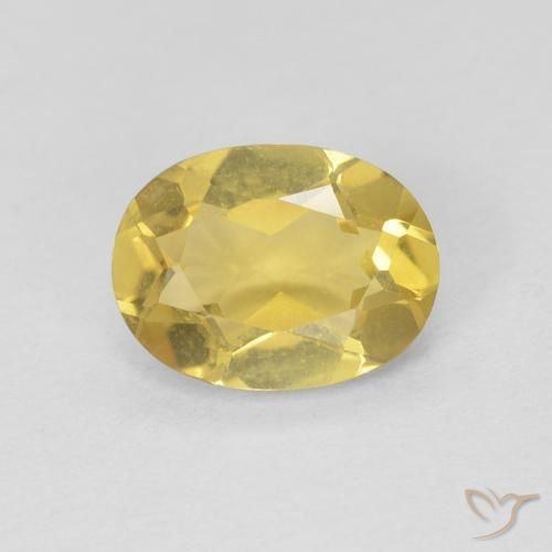 Béryl Jaune clair naturelle ovale, 1.07 ct, VVS-VS