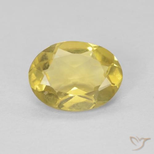 Béryl Jaune doré léger naturelle ovale, 1.09 ct, VVS-VS