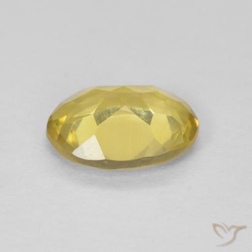 Béryl Jaune doré léger naturelle ovale, 1.09 ct, VVS-VS