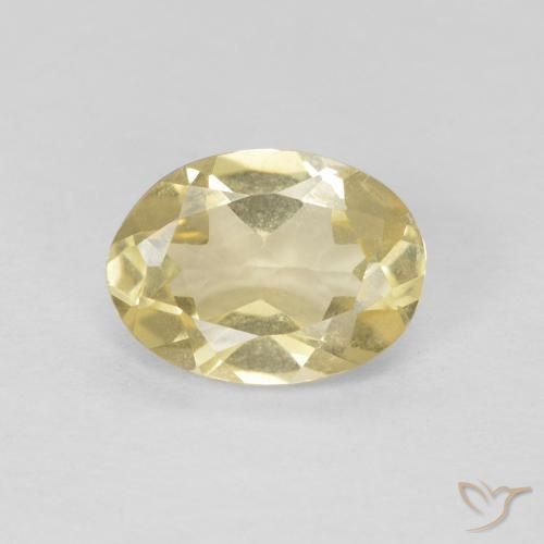 Béryl Jaune clair naturelle ovale, 1.10 ct, VVS-VS