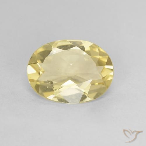 Béryl Jaune doré léger naturelle ovale, 1.19 ct, VVS-VS