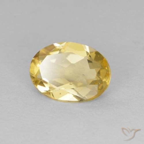 Béryl Jaune clair naturelle ovale, 1.22 ct, VVS-VS