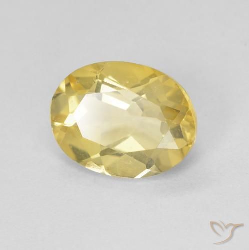 Béryl Jaune clair naturelle ovale, 1.74 ct, VVS-VS