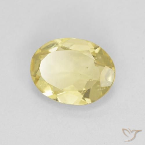Béryl Jaune Dijon très clair naturelle ovale, 1.33 ct, VS