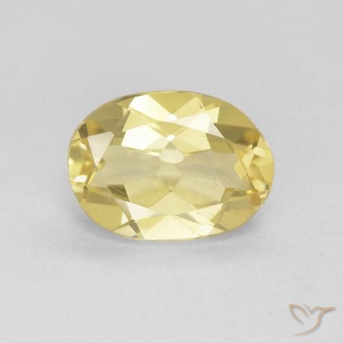 Béryl Jaune pâle naturelle ovale, 1.60 ct, VS