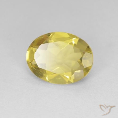 Béryl Jaune moelleux naturelle ovale, 1.34 ct, VS
